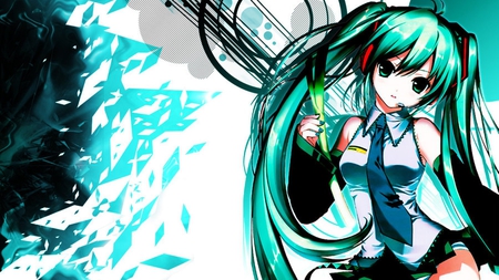 Hatsune Miku - tie, pretty, artistic, twin tail, original, pink, uniform, headphones, flames, nice, program, leggings, hot, spring onion, thighhighs, beauty, virtual, cg, white, green, cute, aqua eyes, song, outfit, sexy, leek, vocaloid, anime, blue, twintail, hatsune miku, microphone, music, aqua, stockings, art, idol, anime girl, skirt, beautiful, singer, girl, cool, black, miku, negi, awesome, diva, digital, aqua hair, thigh highs, hatsune, vocaloids, headset