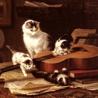 Henriette Ronner * Playing with the guitar