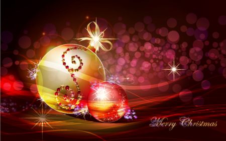 Merry Christmas - pretty, magic, christmas balls, stars, holiday, magic christmas, merry christmas, xmas, bokeh, ball, happy new year, beautiful, balls, beauty, colors, lovely, christmas, colorful, new year