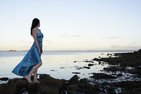 Girl on Beach - picture, on beach, girl, cool