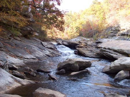 Stream - fall, river, trees, water, rock, stream