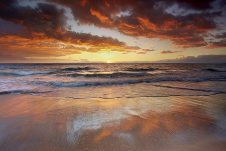 Sunset-HDR - nice, beauty, horizon, sky, beach, photography, sun, water, great, sunset, amazing, view, pretty, reflection, cool, clouds, hdr, sand, ocean, landscape, lovely, nature, beautiful, scenery, colors, sunrise, sea