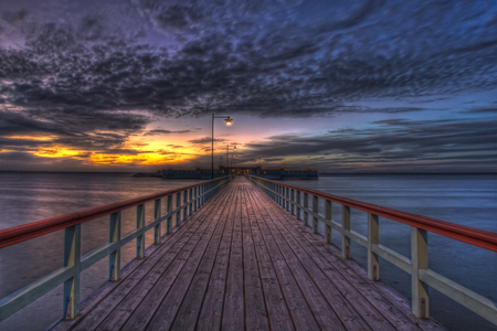 Sunset-HDR - pretty, scenery, blue, amazing, landscape, great, walk, view, hdr, nice, place, sky, clouds, water, beautiful, photography, sea, beauty, colors, lovely, cool, architecture, ocean, nature, sunset, bridge