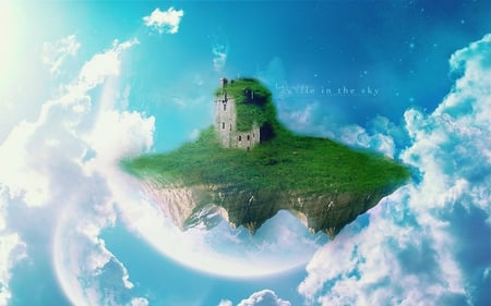 Castle in the Sky - clouds, fantasy, castle, sky