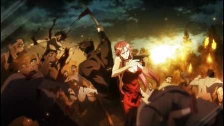 Fight for your life - zombies, highschool of the dead, fighting, guns