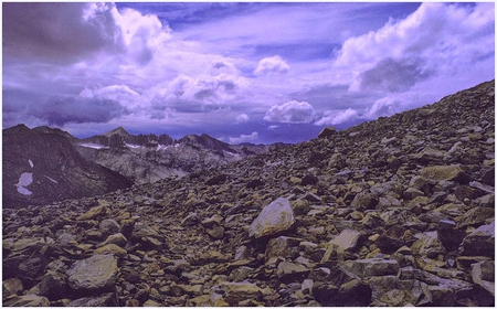 the top of mcgee pass - sky, rocks, clouds, nature, blue