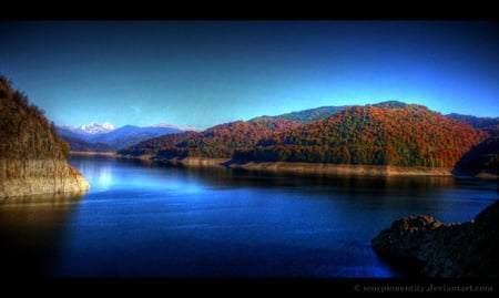 Vidraru Lake - water, nature, blue, nice, lake, waterscape