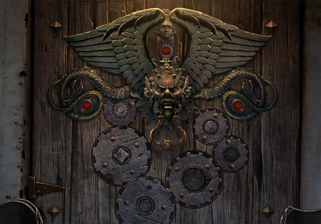 the door - 22657, door, gears, demon