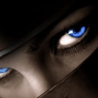 Mysterious Woman With Blue Eyes