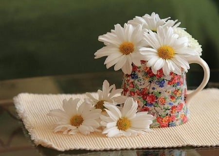 Flowers. - daisy, flower, still life, jug