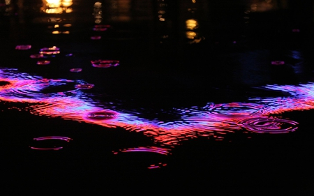 Wave Of Color - lights, pretty, water, harbor, abstract, wave, reflection, river, photography, 3d, colors