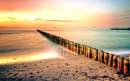 Beautiful Sea - beauty, beach, sky, peaceful, colorful, sunset, view, amazing, clouds, sand, ocean, lovely, nature, beautiful, splendor, colors, sea, sunrise