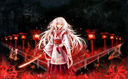 Samurai Warrior - anime, girl, beauty, new, wall