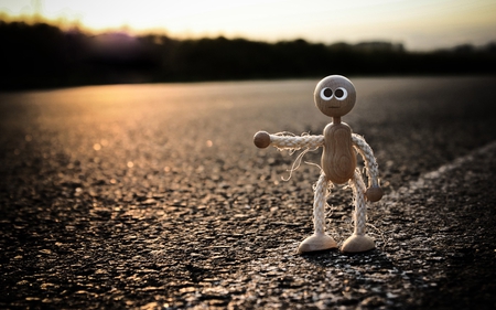 stopper - doll, stopper, creative, road, hitchhikers