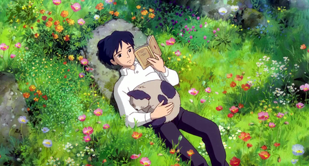 sho arietty, - sho, ghibli, aweosme, cartoon, beautiful, arietty, anime, scenery, lonely boy