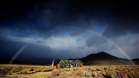 house of rainbows - storm, clouds, house, nature, photography, beauty, sky