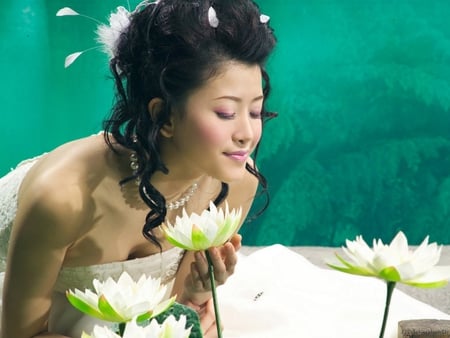 Bride - woman, girl, people, bride, flower