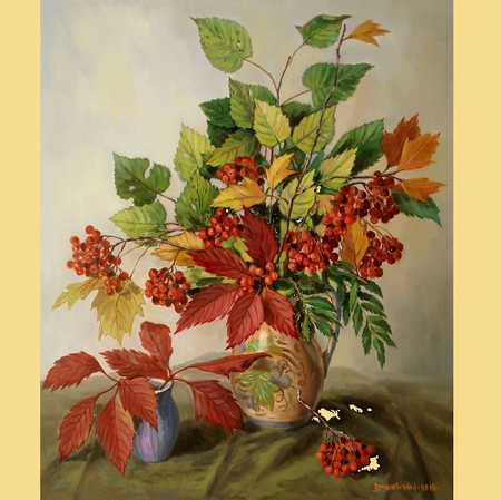 A. Zrazhevsky Autumn Still Life - painting, a zrazhevsky, autumn, art, still life, flower