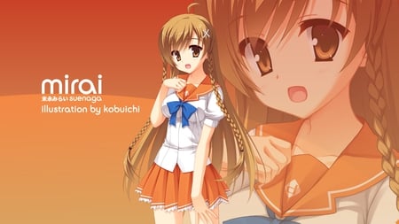 mirai suenaga - anime, orange, cute, girl