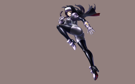 Combat nun - drop kick, anime, nun, latex, sexy