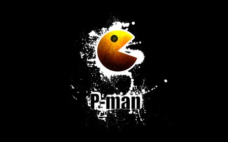 p-man - dots, namco, games, circle, p-man, pacman