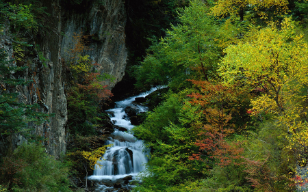 Magic cascade - fields, nature, landscape, magic, cascade, waterfall, photo