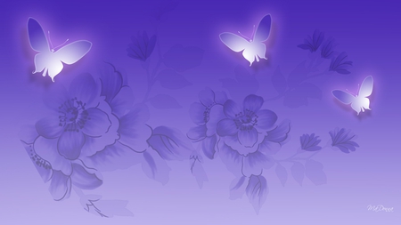 Purple Majesty - flowers, glow, transparent, lavender, purple, butteflies, lilac, firefox persona