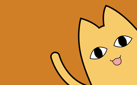 Kitty Cat - abstract, anime, yellow, orange, tail, laugh, cg, smile, cute, 3d, kitty