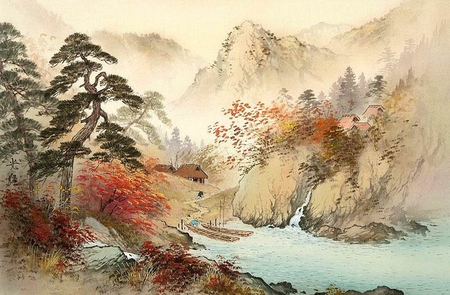 Koukei Kojima - koukei kojima, drawing, nature, art, mountain