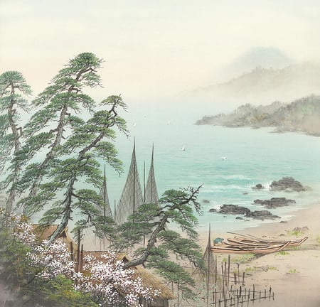 Koukei Kojima - nature, lake, art, drawing, koukei kojima