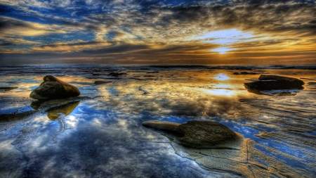 Beautiful Sea and Sky - reflections, colorful, mirror, beautiful, hdr