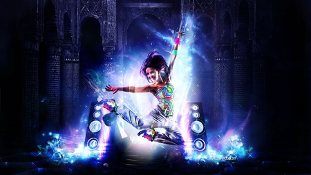 music - trance, girl, magic, music, spaceout