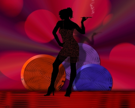 Roaring 20s - woman, lady, abstract, red, 3d, fantasy