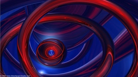 Digital Rings - center, blue, red, ball, rings, eye