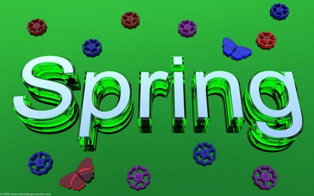 Spring Time - butterfly, wheels, green, spring, butterflies