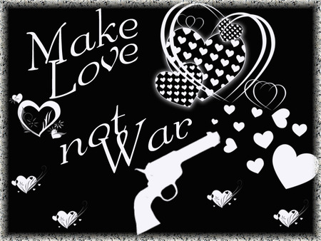 love not war - war, 3d, love, hearts