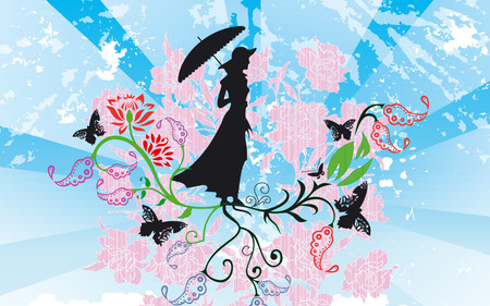 Mary Popppins Fantasy - fantasy, absract, buterflies, mary poppins, sky