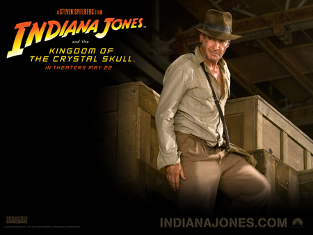 indiana jones and the kingdom of the crystal skull - hat, boxes, harrison ford, satchel