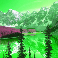 green icy mountain