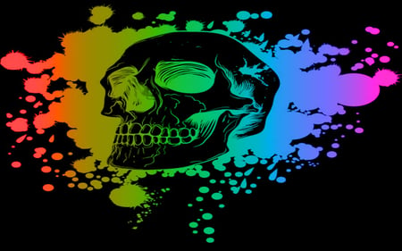 Skull - skull, colored, abstract, black