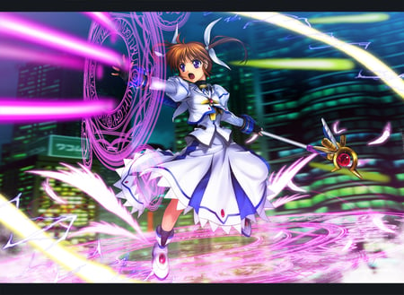 Excel Shooter - rageing heart, nanoha takamachi, magical, magic, raising heart, lattice