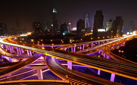 ╰☆╮ღ ❀neon lights & the purple skyway skywa❀ღ ╰☆╮ - skyway, light, buildings, neon