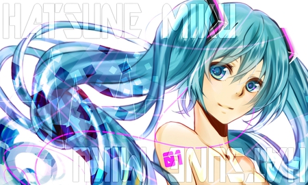 Hatsune Miku - pretty, artistic, twin tail, pink, face, nice, program, beauty, virtual, cg, white, cute, aqua eyes, song, vocaloid, anime, blue, twintail, hatsune miku, music, aqua, art, idol, anime girl, beautiful, singer, girl, cool, black, miku, awesome, diva, digital, aqua hair, hatsune, vocaloids