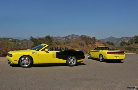 Challenger and â€˜Cuda 426-ci Convertibles - 426 ci, mopar, conv, yellow