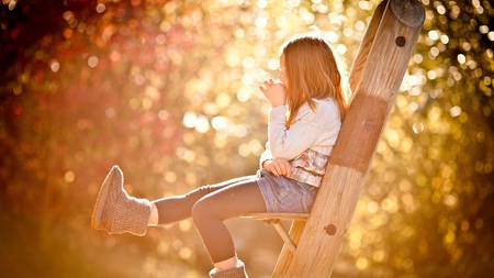 Childhood Dreams - childhood, thoughts, girl, ladder, baby, sitting