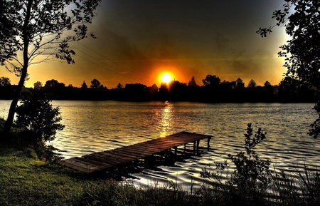 Sunset - nature, lake, sunset, other