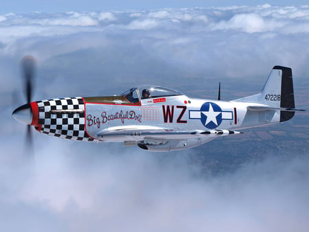 P51 MUSTANG - airplane, aircraft, fly, antique