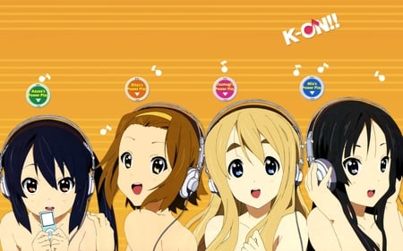 k-on - k-on, girls, music, anime, headphones, band