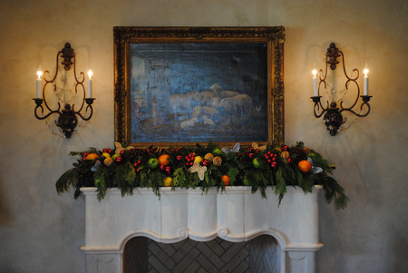 Fireplace - fall mantle, interior, fireplace, image