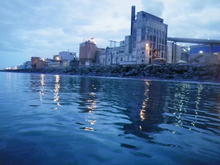 Paper Mill - depth of field, evening, mills, reflection, architecture